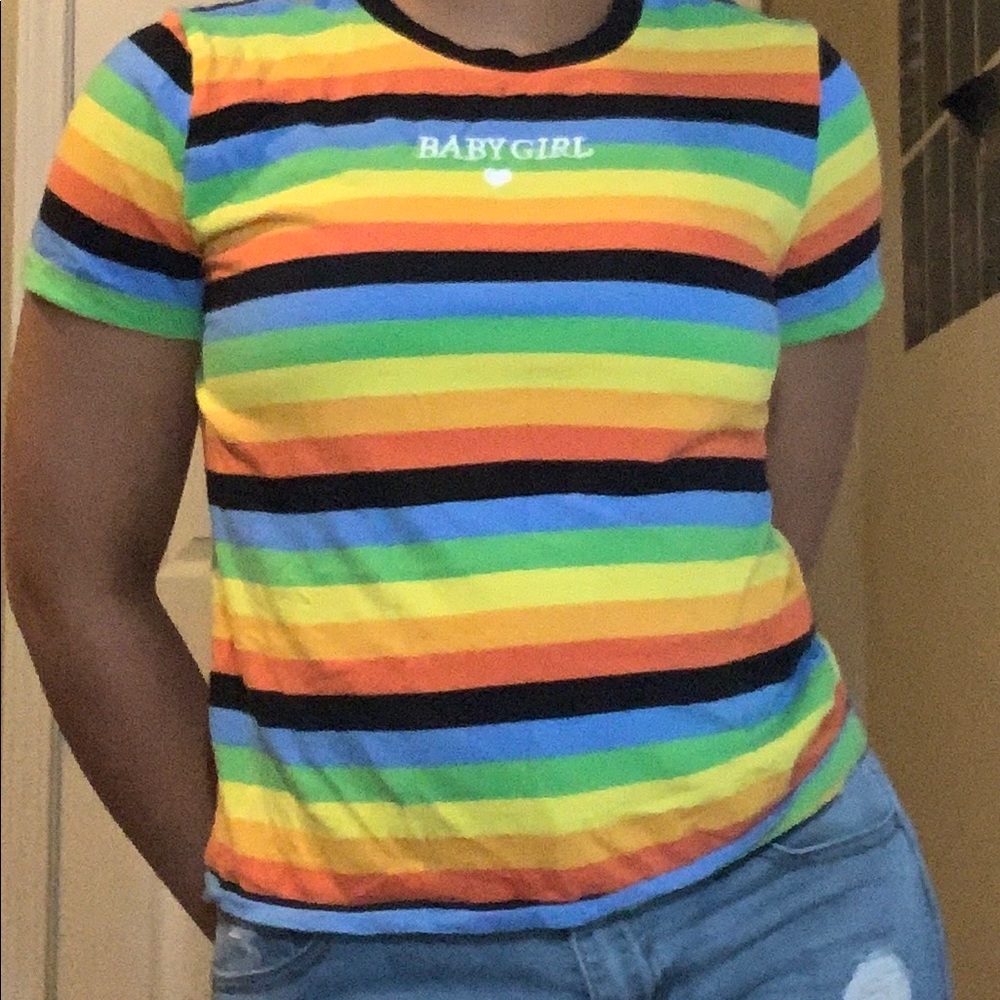 Colorfully Striped Baby Girl T-Shirt